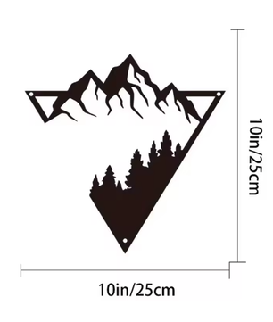 Metalen Berg en Bos Muurdecoratie – Natuur Wandkunst voor Interieur