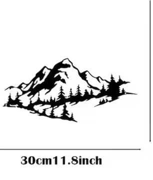 Metalen Berg en Bos Muurdecoratie – Natuur Wandkunst voor Interieur