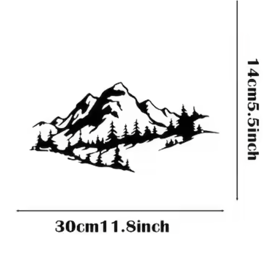 Metalen Berg en Bos Muurdecoratie – Natuur Wandkunst voor Interieur
