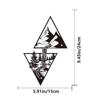 Metalen Berg en Bos Muurdecoratie – Natuur Wandkunst voor Interieur