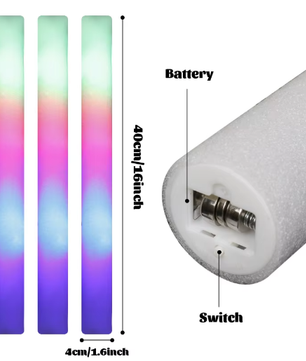 LED Glow Sticks Feeststaven – RGB Schuim Lichtstokken voor Feesten en Evenementen