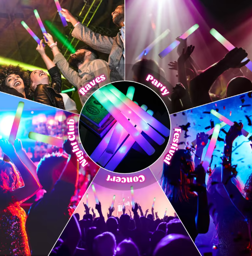 LED Glow Sticks Feeststaven – RGB Schuim Lichtstokken voor Feesten en Evenementen
