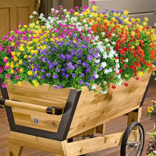 Set van 5 Kunstbloemen voor Buiten – UV-Bestendige Decoratieve Tuinplanten