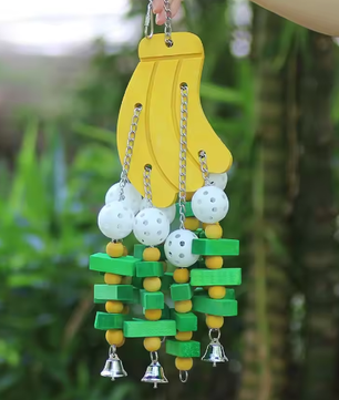 Papegaaien Speelgoedset – Houten Klim- en Schommelspeelgoed voor Vogels met Touw en Hangaccessoires