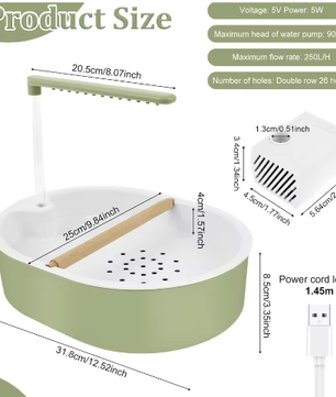 Automatisch Vogelbad met Circulerend Water – USB Elektrische Vogel Douche voor Papegaaien en Parkieten