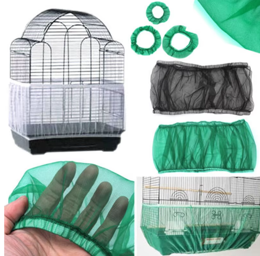 Mesh Vogelkooi Cover – Nylon Zaadvanger en Stofdichte Vogelkooi Bescherming