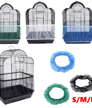 Mesh Vogelkooi Cover – Nylon Zaadvanger en Stofdichte Vogelkooi Bescherming