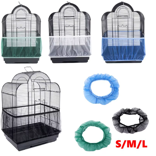 Mesh Vogelkooi Cover – Nylon Zaadvanger en Stofdichte Vogelkooi Bescherming