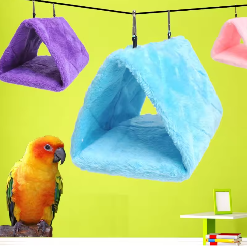 Pluche Vogel Hangmat Tent – Warm Vogelbed voor Papegaaien en Vogelkooien
