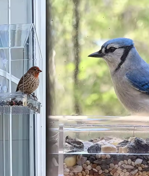 Transparant Vogelvoederhuisje met Zuignappen – Acryl Raam Voederbak voor Buiten