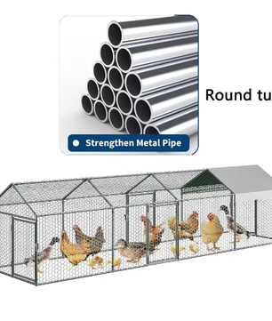 Metalen Kip Ren 4 × 1 × 1 m – Outdoor Pluimvee Ren met Waterdichte UV Cover