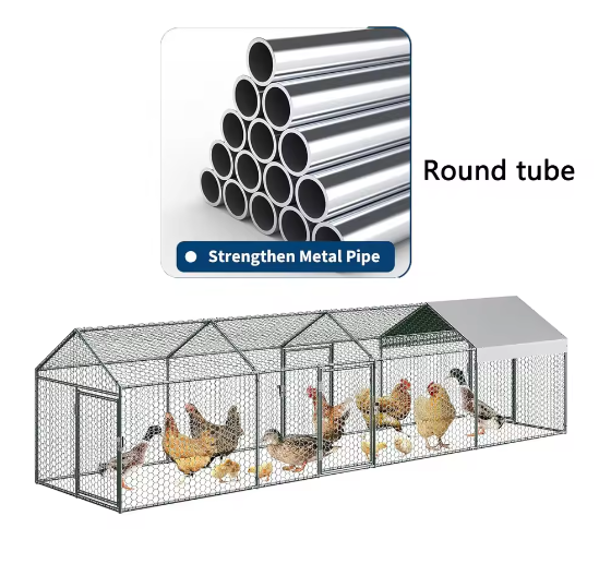 Metalen Kip Ren 4 × 1 × 1 m – Outdoor Pluimvee Ren met Waterdichte UV Cover