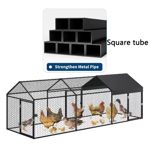 Grote Metalen Kippenren met Waterdichte UV Cover – Outdoor Pluimvee Ren