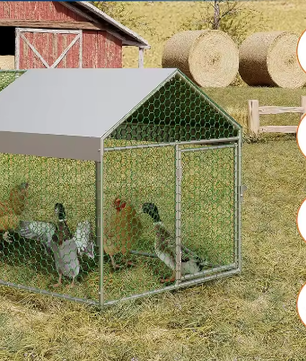 Grote Metalen Kippenren met Waterdichte UV Cover – Outdoor Pluimvee Ren