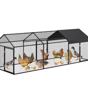 Grote Metalen Kippenren met Waterdichte UV Cover – Outdoor Pluimvee Ren