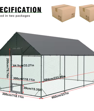 Grote Walk-in Kippenren met Nylon Net en UV Cover – Outdoor Pluimvee Verblijf