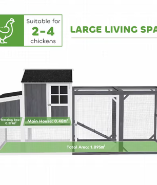 Houten Kippenhok met Nestbox en Buitenren – Ruim Pluimvee Verblijf