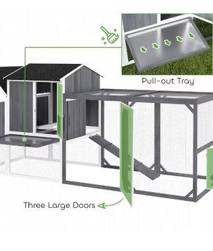 Houten Kippenhok met Nestbox en Buitenren – Ruim Pluimvee Verblijf