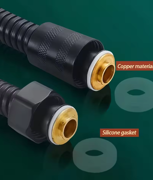 Zwarte RVS Doucheslang met Universele G1/2 Aansluiting – Flexibele Douche Slang