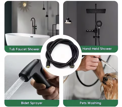 Zwarte RVS Doucheslang met Universele G1/2 Aansluiting – Flexibele Douche Slang