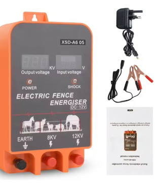 Schrikdraadapparaat 5–10 km met LCD Display – Elektrische Afrastering Energizer 12V