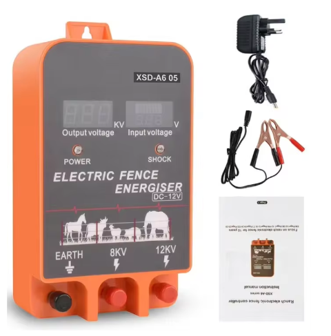 Schrikdraadapparaat 5–10 km met LCD Display – Elektrische Afrastering Energizer 12V