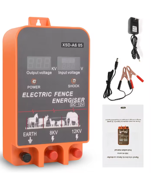 Schrikdraadapparaat 5–10 km met LCD Display – Elektrische Afrastering Energizer 12V