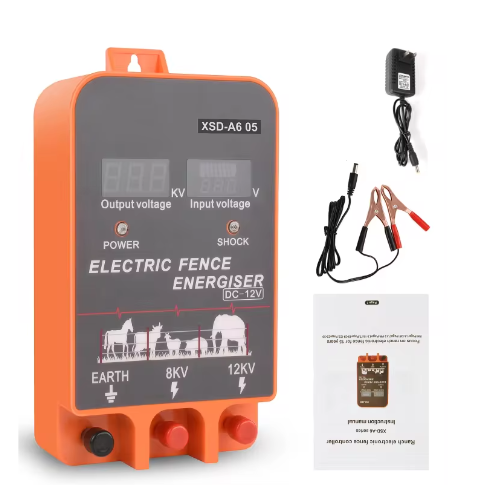Schrikdraadapparaat 5–10 km met LCD Display – Elektrische Afrastering Energizer 12V