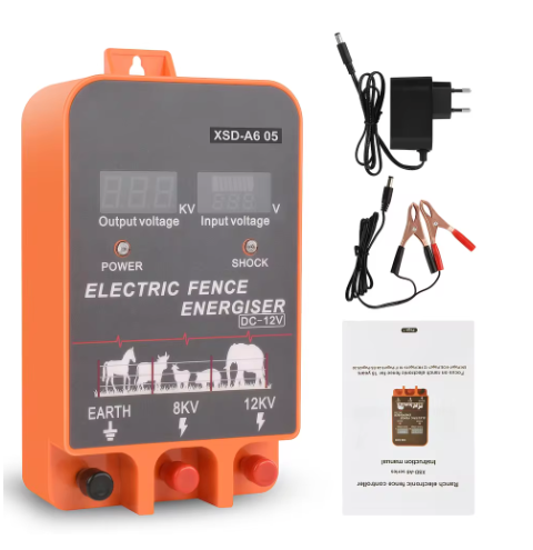 Schrikdraadapparaat 5–10 km met LCD Display – Elektrische Afrastering Energizer 12V