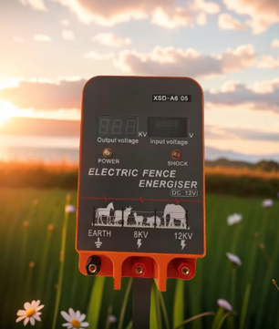 Schrikdraadapparaat 5–10 km met LCD Display – Elektrische Afrastering Energizer 12V