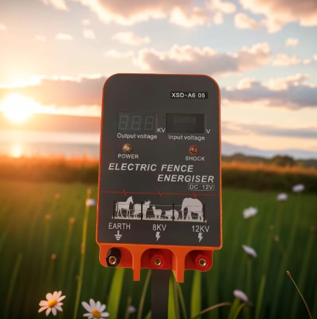 Schrikdraadapparaat 5–10 km met LCD Display – Elektrische Afrastering Energizer 12V