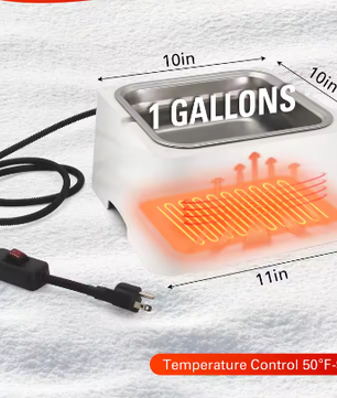 Verwarmde Waterbak 3,2 L voor Dieren – RVS Kom met Verwarmingsbasis
