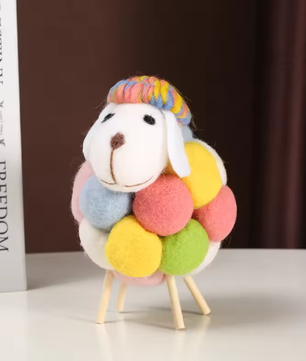 Vilten Schapen Decoratie – Kawaii Beeldje voor Huis en Kamer