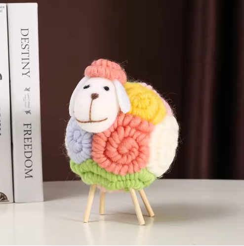 Vilten Schapen Decoratie – Kawaii Beeldje voor Huis en Kamer
