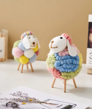 Vilten Schapen Decoratie – Kawaii Beeldje voor Huis en Kamer