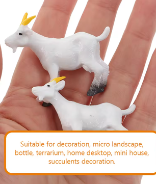 Set van 6 Mini Geitenbeeldjes – Realistische Boerderijdier Figuren