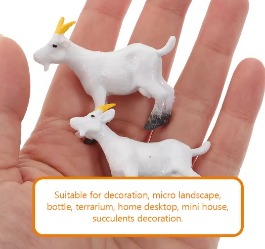 Set van 6 Mini Geitenbeeldjes – Realistische Boerderijdier Figuren