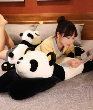 Grote Panda Knuffel – Zacht Pluche Panda Kussen en Knuffel voor Kinderen (60–120 cm)