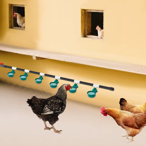 Automatische Kippendrinkerset met 9 Drinkkommen – Gevogelte Watersysteem met Vlotterklep