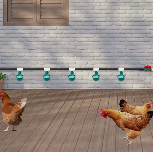 Automatische Kippendrinkerset met 9 Drinkkommen – Gevogelte Watersysteem met Vlotterklep