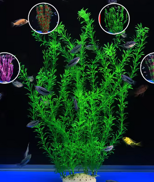 Grote Kunstmatige Aquariumplant – 50 cm Onderwater Watergras Decoratie met Keramische Basis