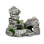 Aquarium Grot Decoratie met Groen Gras – Hars Rots en Berg Ornament voor Vissentank