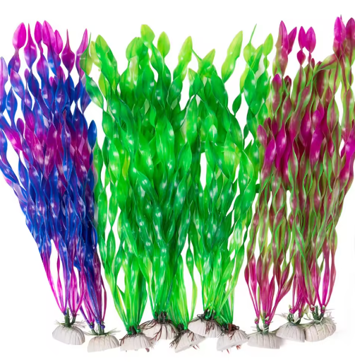 Set Kunstmatige Aquariumplanten – Plastic Zeewier en Watergras Decoratie (5 of 10 Stuks)
