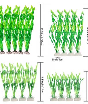 Set Kunstmatige Aquariumplanten – Plastic Zeewier en Watergras Decoratie (5 of 10 Stuks)