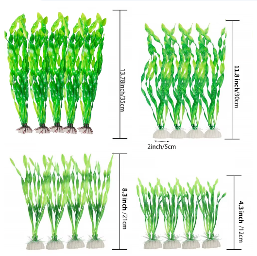 Set Kunstmatige Aquariumplanten – Plastic Zeewier en Watergras Decoratie (5 of 10 Stuks)