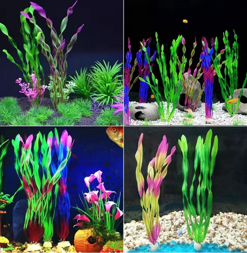 Set Kunstmatige Aquariumplanten – Plastic Zeewier en Watergras Decoratie (5 of 10 Stuks)