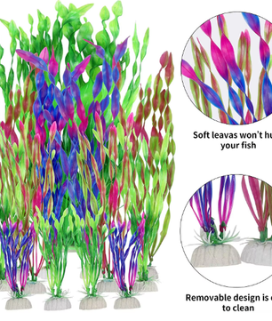 Set Kunstmatige Aquariumplanten – Plastic Zeewier en Watergras Decoratie (5 of 10 Stuks)