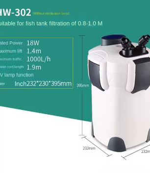 Externe Aquariumfilter met UV Lamp – Cilinder Filter voor Schoon en Helder Aquariumwater