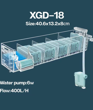 Aquarium Waterval Topfilter – Meerlaags Filtersysteem met Zuurstofcirculatie
