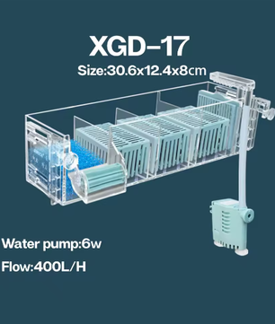 Aquarium Waterval Topfilter – Meerlaags Filtersysteem met Zuurstofcirculatie
